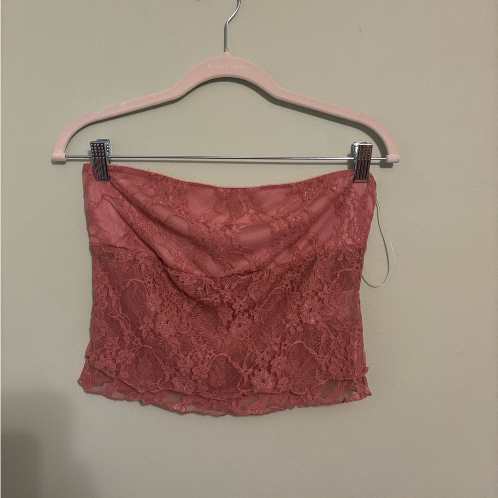 Kimchi Blue Lace Tube Top in Mauve Size L